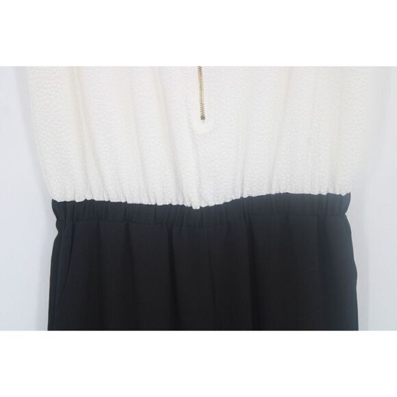 Calvin Klein Black And White Sleeveless Jumpsuit Pants One Piece Size 6 NWT - Picture 4 of 9